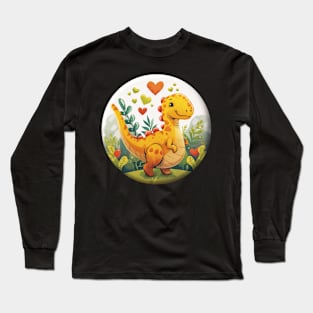 Cute  Dino Dinosaur Love Design Long Sleeve T-Shirt